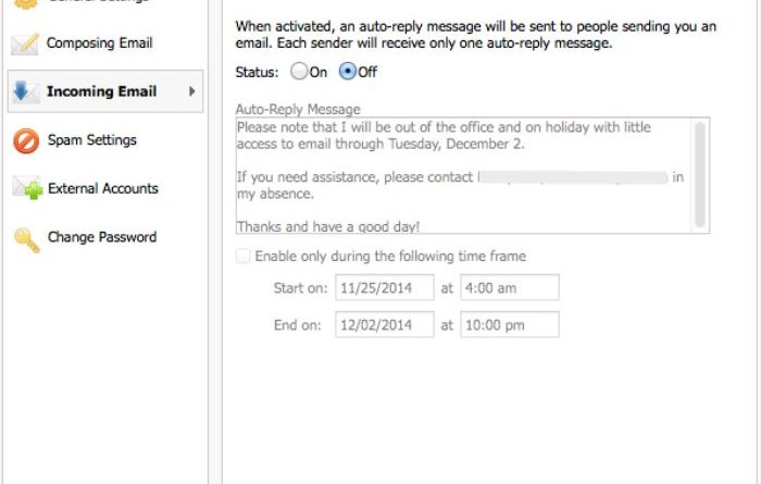 how to set auto reply in webmail